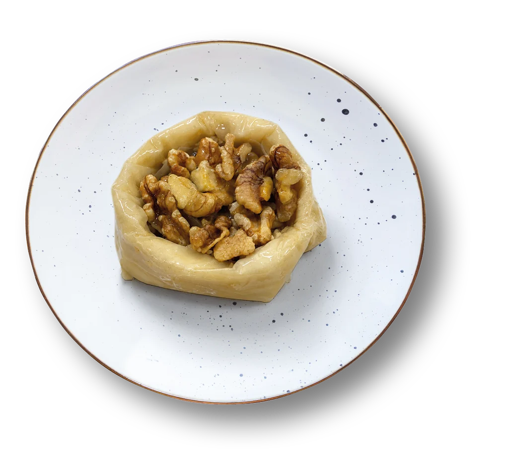 Cestinha enrolada de massa filo